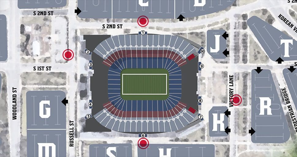 Nissan Stadium bike map