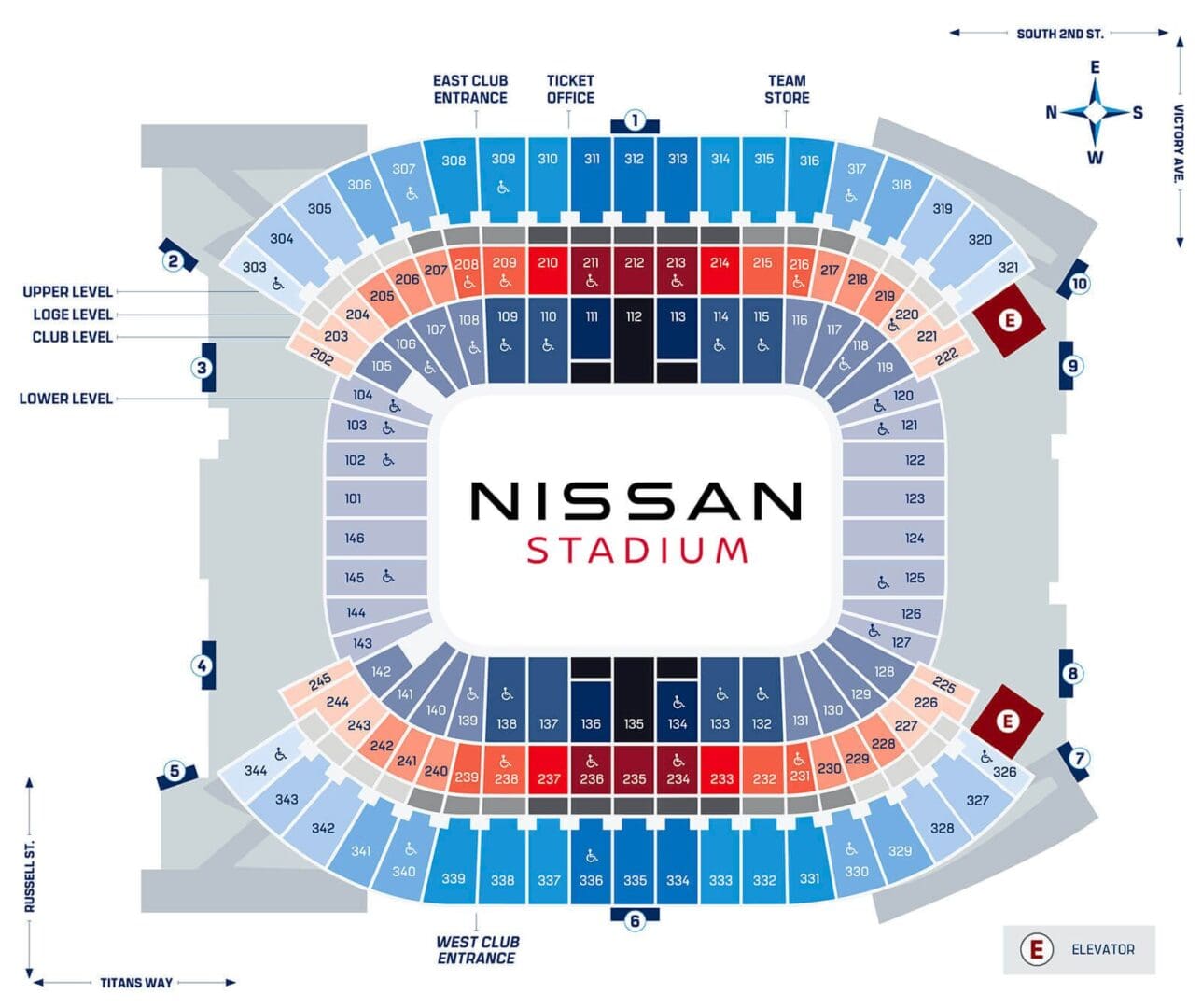 Nissan Stadium Detailed Seating Chart