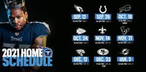 Tennessee Titans Home Schedule
