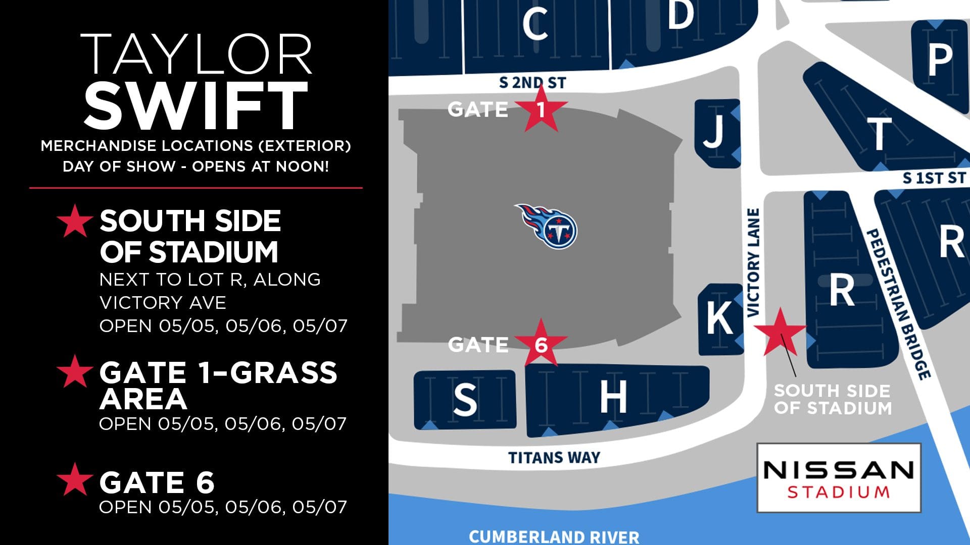 Taylor Swift Merchandise - Nissan Stadium