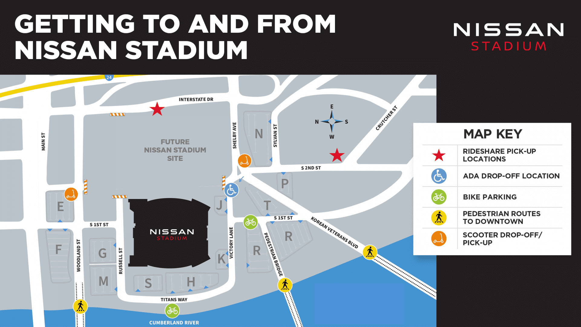 Nissan Stadium - Map