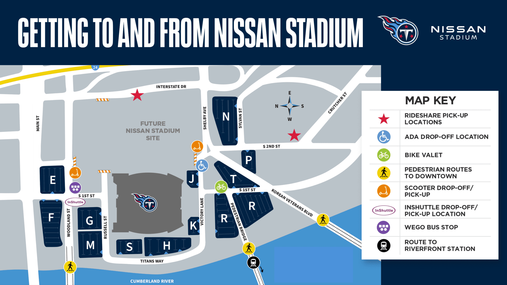 Transportation Map - Nissan Stadium