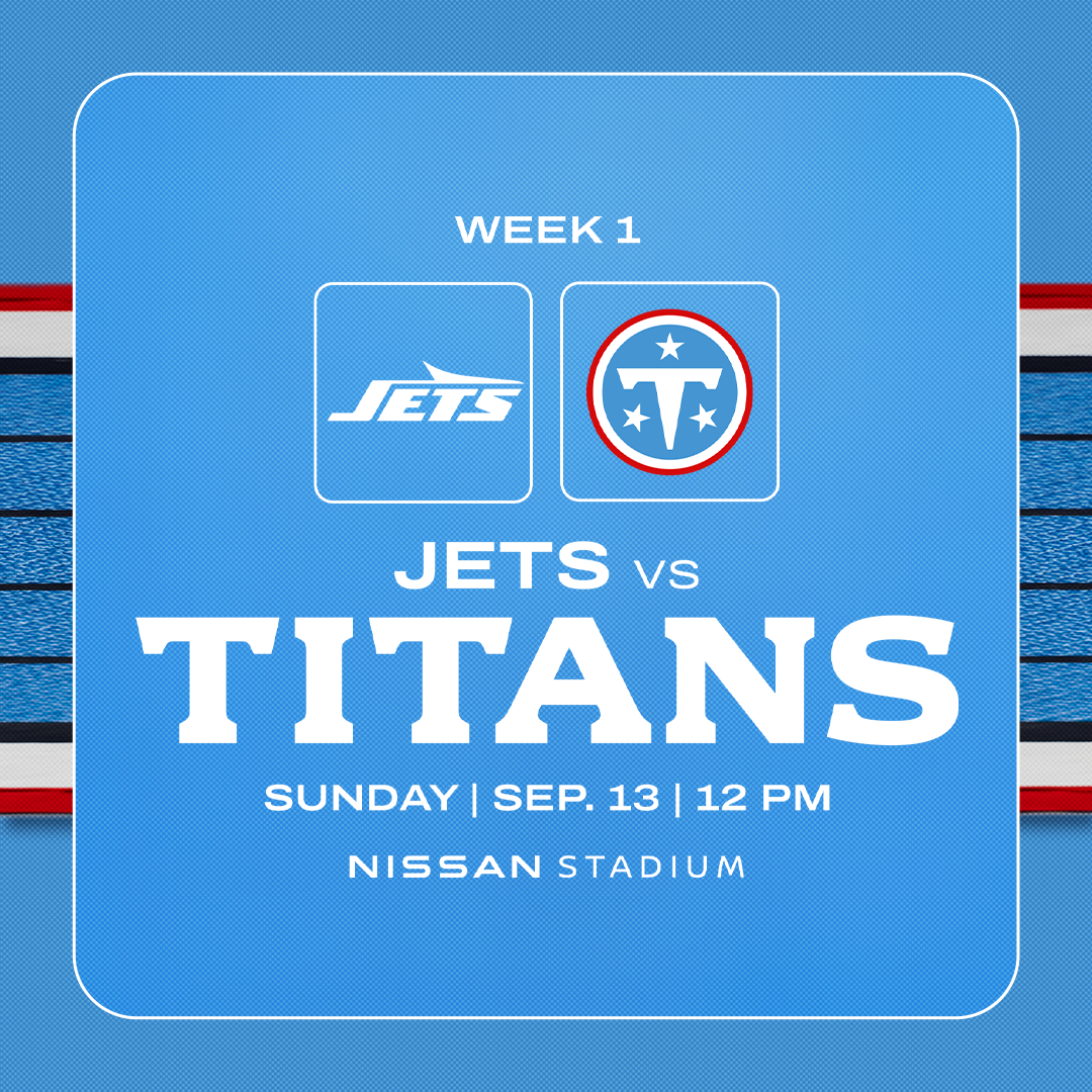 2026 Jets vs Titans matchup graphic