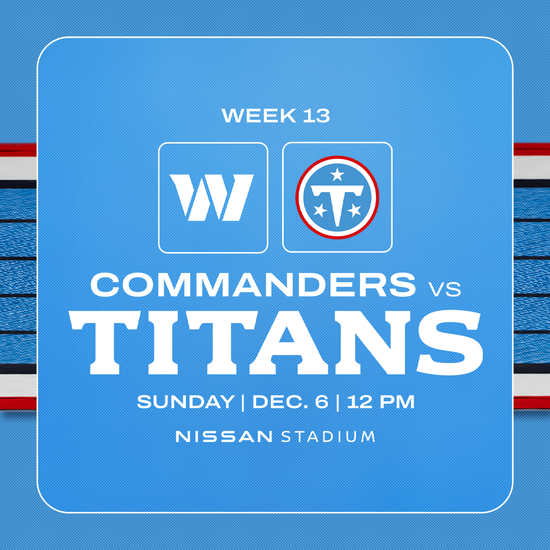 2026 Commanders vs Titans matchup graphic